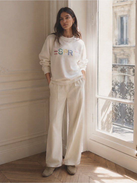Esprit Sweaters - Esprit Crewneck Sweatshirt White Retro Logo NWT Size Small 80s Style